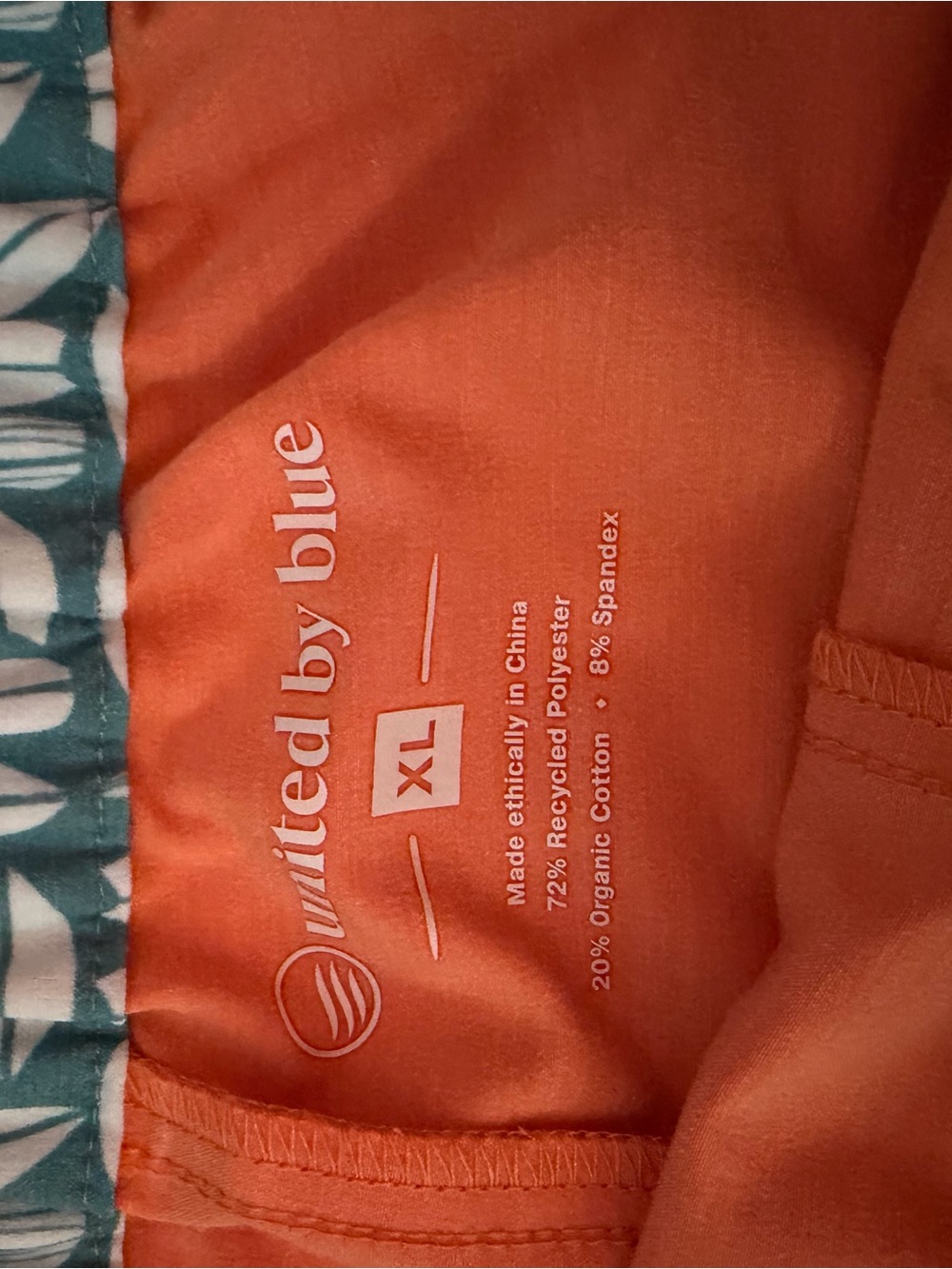 United By Blue Women's Responsible Swim Shorts in the color Orange Ochre, XL - Picture 4 of 9